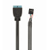 Кабель Cablexpert USB 2.0 9-pin - USB 3.0 19-pin (F/M), 0.15 м, внутренний, черный (CC-U3U2-01)