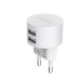 Сетевое зарядное устройство Borofone BA23A Brilliant (2USB, 2.4А) White (BA23AW)