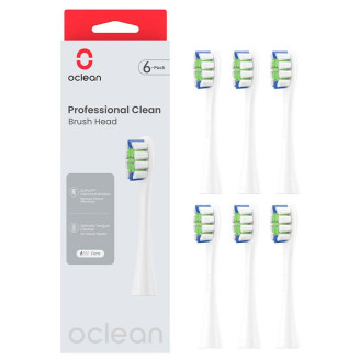 Насадка для зубной электрощетки Oclean P1C1 W06 Professional Clean Brush Head White (6 шт) (6970810553802)