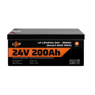 Аккумуляторная батарея LogicPower 24V 200 AH (5120Wh) Smart BT для ИБП (BMS 100A/50А) LiFePO4