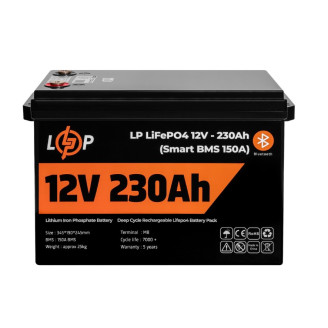 Аккумуляторная батарея LogicPower 12V 230 AH (2944Wh) Smart BT для ИБП (BMS 150A/75А) LiFePO4