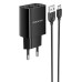 Зарядное устройство Borofone BA53A Powerway (2USB, 2.1А) Black (BA53ACB) + кабель Type-C