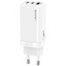 Сетевое зарядное устройство Usams US-CC110 (1USB, 2USB Type-C) 65W PD + QC3.0 White (MTXLOGTL02) + кабель USB-C - Lightning