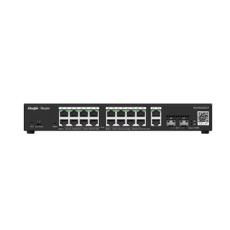 Коммутатор Ruijie Reyee RG-ES220GS-P (16xPoE+, 2xGE/SFP Uplink, Cloud Managed, max PoE 250W, настольный, металл)