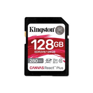 Карта памяти SDHC  128GB UHS-II/U3 Class 10 Kingston Canvas React Plus V60 SD R280/W100MB/s (SDR2V6/128GB)