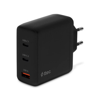 Сетевое зарядное устройство Ttec SmartCharger Trio GAN 2хUSB-C/USB-A /120Вт Black (2SCG04S)