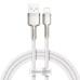 Кабель Baseus Cafule Metal USB-Lightning, 2.4A, 1м White (6953156202252)