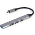 Концентратор USB Type-C Gembird 1xUSB3.1, 3xUSB2.0, металл, Grey (UHB-CM-U3P1U2P3-03)