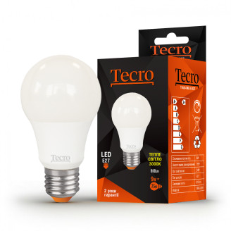Лампа светодиодная Tecro 9W E27 3000K (T-A60-9W-3K-E27)