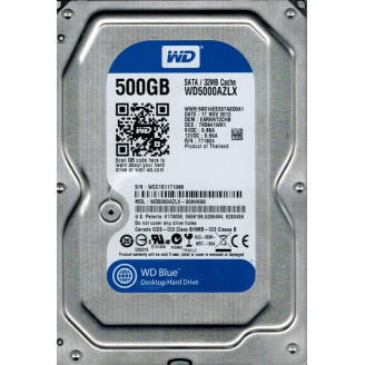 Накопитель HDD SATA  500GB WD Blue 7200rpm 32MB (WD5000AZLX) Refurbished