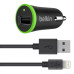 Автомобильное зарядное устройство Belkin USB BoostUp Charger (Lightning сable, USB 2.4A) Black (F8J121bt04-BLK)