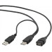 Кабель Gembird USB - 2xUSB V 2.0 (F/M), 0.9 м, черный (CCP-USB22-AMAF-3)