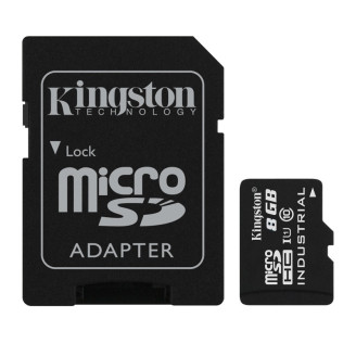 Карта памяти MicroSDHC   8GB UHS-I Class 10 Kingston Industrial Temperature + SD адаптер (SDCIT/8GB)