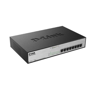 Коммутатор D-Link DGS-1008MP (8*GE PoE+, metall, 140W max)