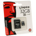 Карта памяти MicroSDHC  32GB Class 4 Kingston + SD-adapter (SDC4/32GB)