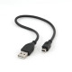 Кабель Cablexpert USB - mini USB V 2.0, 0.3 м, черный (CCP-USB2-AM5P-1)