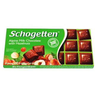 Шоколад молочный Schogetten Alpine Milk with Hazelnuts, 100 г (Германия)