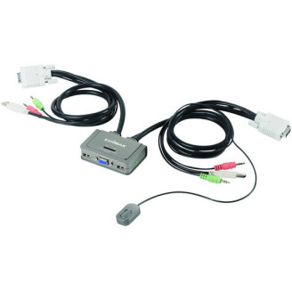 Коммутатор KVM Edimax EK-2U2CA USB с поддержкой Audio на 2 ПК с кабелями
