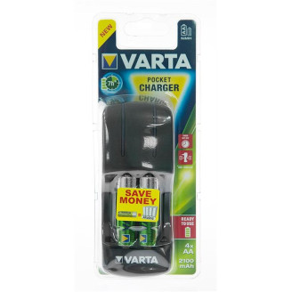 Зарядное устройство Varta Pocket Charger + AA/HR06 NI-MH 2100 mAh BL 4 шт