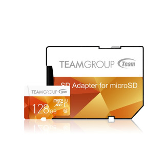 Карта памяти MicroSDXC 128GB UHS-I Team Color + SD-adapter Yellow (TCUSDX128GUHS42)