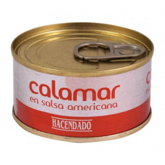 Кальмары Hacendado Calamar En Salsa Americana, 80 г (Испания)