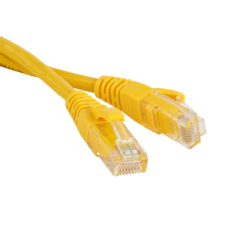 Патч-корд литой, UTP, RJ45, Cat.5e, 0,5m, желтый _медь