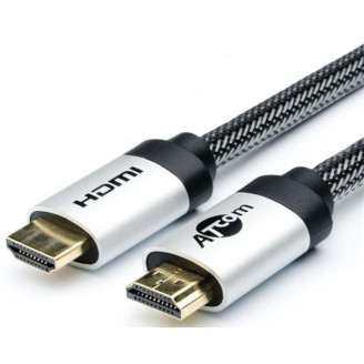 Кабель Atcom (15265) HDMI-HDMI, 2м HIGH speed Metal gold plated connector w/nylon sup UHD 4K Blister