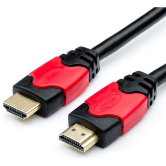 Кабель Atcom HDMI-HDMI, 5м Red/Gold connector 2 ferrite core polybag