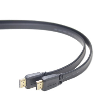 Кабель Cablexpert (CC-HDMI4F-1M) HDMI to HDMI v.1.4, вилка/вилка 1 м черный, плоский, polibag