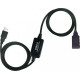 Кабель Viewcon USB - USB (M/F), активный удлинитель, 20м, черный (VV043-20M)