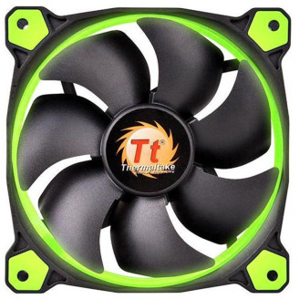 Вентилятор Thermaltake Riing 14 LED Green (CL-F039-PL14GR-A), 140х140х25 мм, 3pin, черный