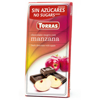 Шоколад черный Torras Manzana с яблоком, 75 г (Испания)