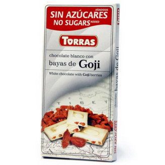 Шоколад белый Torras Bayas De Goji с ягодами Годжи, 75 г (Испания)