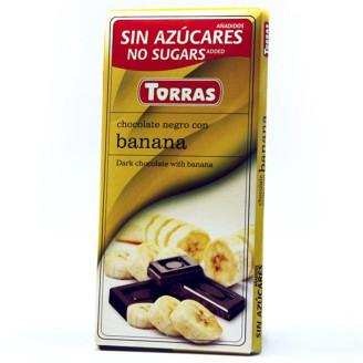 Шоколад черный Torras Banana с бананом, 75 г (Испания)