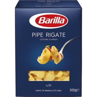 Макароны Barilla Pipe Rigate №91, 0,5 кг (Италия)