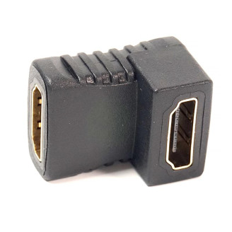 Переходник PowerPlant (KD00AS1305) HDMI(AF)-HDMI(AF), угловой, Black