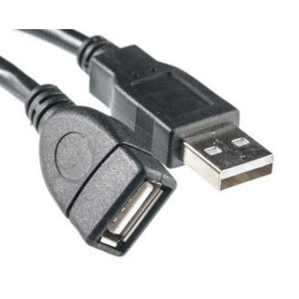 Кабель PowerPlant (KD00AS1212) USB2.0(AF)-USB2.0(AM), 5м, One ferrite, Black