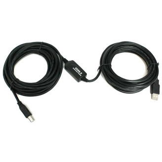 Кабель Viewcon USB - USB Type-B (M/M), активный, 10 м, черный (VV013-10M)