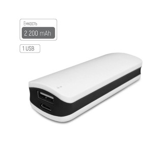 Универсальная мобильная батарея ColorWay 2200mAh White/Black (CW-PB022LIB1BK)