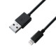 Кабель Grand-X USB-Lightning 2.1А, Cu, 1м Black (PL01BC), открытая упаковка
