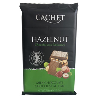 Шоколад молочный Cachet Milk Chocolate Huzelnute 32%, 300 г (Бельгия)