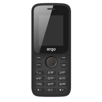 Мобильный телефон Ergo F182 Point Dual Sim Black; 1.77 (160х128) TN / клавиатурный моноблок / ОЗУ 32 МБ / 32 МБ встроенной / камера 0.08 Мп / 2G (GSM) / Bluetooth / 111x47x13.9 мм, 65 г / 600 мАч / черный