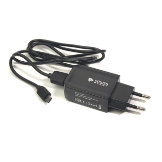 Сетевое зарядное устройство PowerPlant W-280 (1xUSB 2A) Black (SC230037) + кабель microUSB