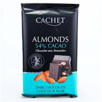 Шоколад черный Cachet Cachet Dark Chocolate with Almonds 54%, 300 г (Бельгия)