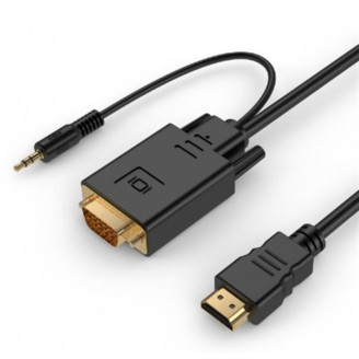 Кабель Cablexpert HDMI - VGA+3.5 мм V 1.4 (M/M), 3 м, черный (A-HDMI-VGA-03-10) пакет