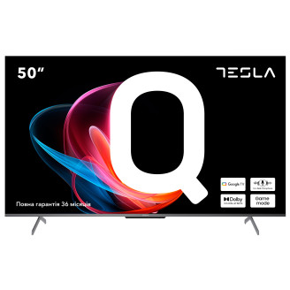 Телевизор Tesla Q50S935GUS/ со Smart TV/ 2 х 10 Вт/ wi-fi/ bluetooth/ Google TV/ черный/ 4K UHD (3840x2160)/ 60 Гц/ поддержка hdr