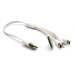 Кабель PowerPlant USB-microUSB-miniUSB-Lightning-Apple 30pin, 0.3м White (KABUSBALL)