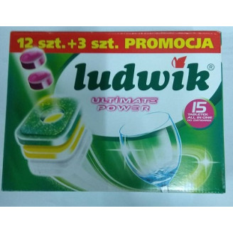 Таблетки для посудомоечных машин Ludwik Ultimate Power, 15 шт (Польша)