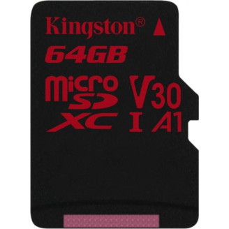 Карта памяти MicroSDXC  64GB UHS-I/U3 Class 10 Kingston Canvas React R100/W80MB/s (SDCR/64GBSP)