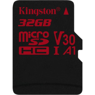 Карта памяти MicroSDHC  32GB UHS-I/U3 Class 10 Kingston Canvas React R100/W80MB/s (SDCR/32GBSP)